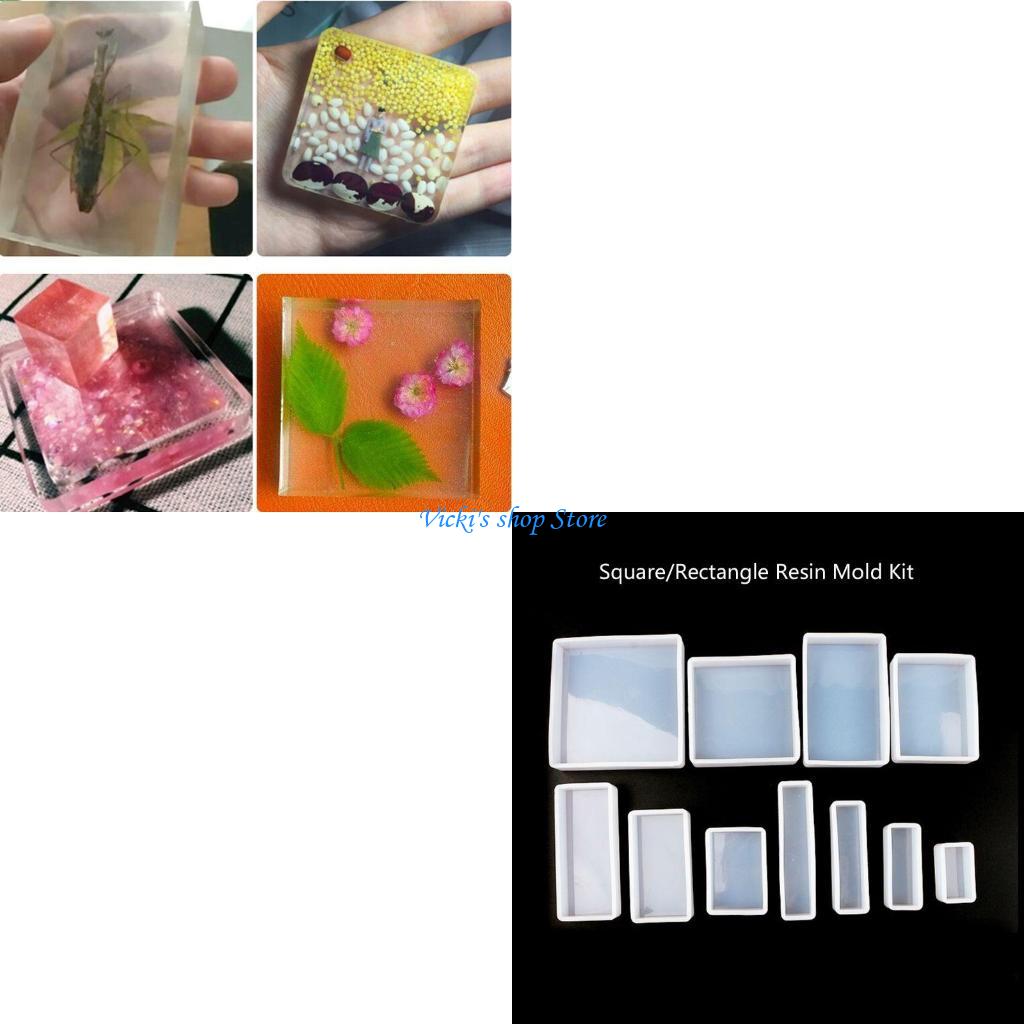 Jewelry Making For Beginners - Kare/Dikdörtgen Şekli Epoksi Kalıp DIY Reçine