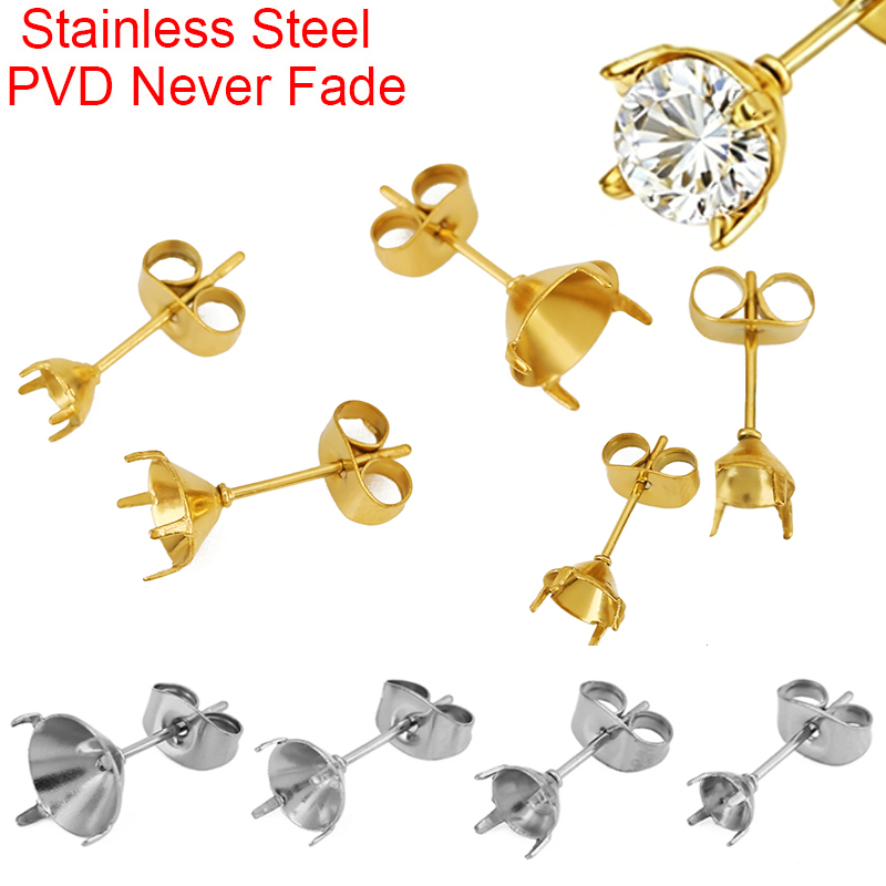 Jewelry Making Stones - 20 adet PVD Asla Solmaz Paslanmaz