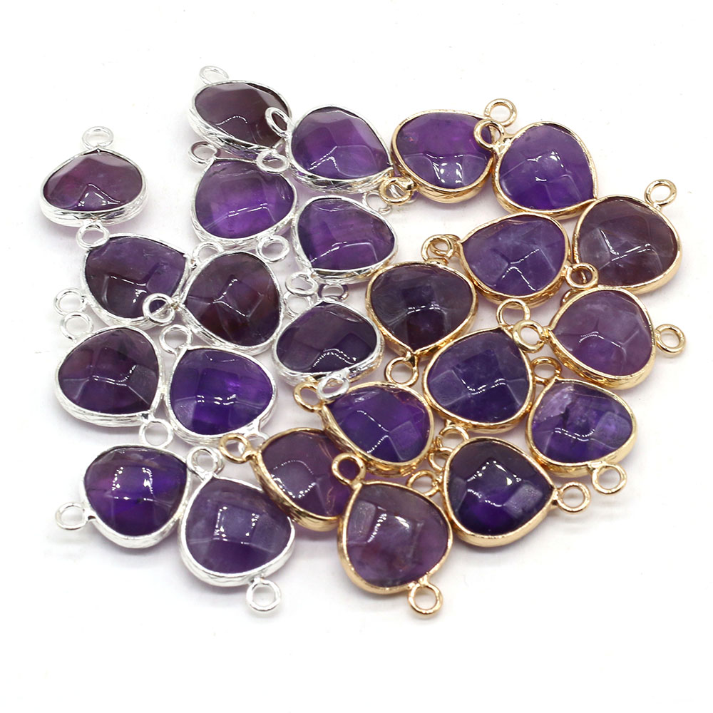 Jewelry Making Stones - 2 adet Doğal Taş Konnektörler Yağ