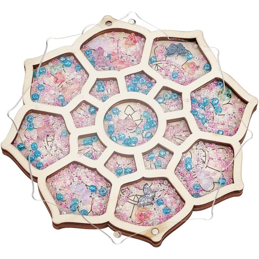 Jewelry Making Organizer - Ahşap Boncuk Organizatör Tepsi çiçek boncuk