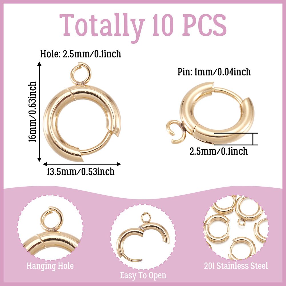 10 adet 201 Paslanmaz Çelik Hu - Jewelry Making Hoops incelemesi ve fiyatı
